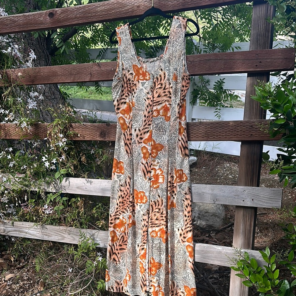 Vintage Elegant Animal Print Maxi Dress